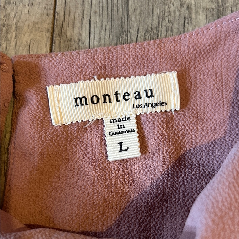 Monteau Ruffled Sleeve Blush Blouse - Picture 2 of 5